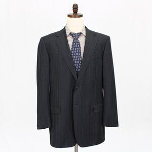Ermenegildo Zegna 46L Gray Striped 2-Button Blazer Suit Jacket G590